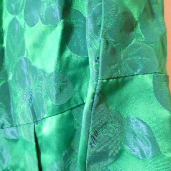 Blue Green Floral Brocade Sleeveless Sheath Dress w/Jacket Small 4 NEEDS TLC - Picture 6 of 16